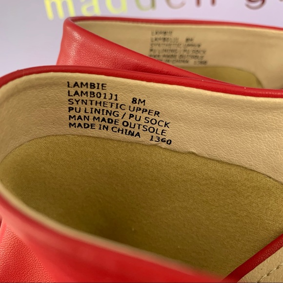 Madden Girl Lambie red chucky heel mule sandals - Picture 6 of 10